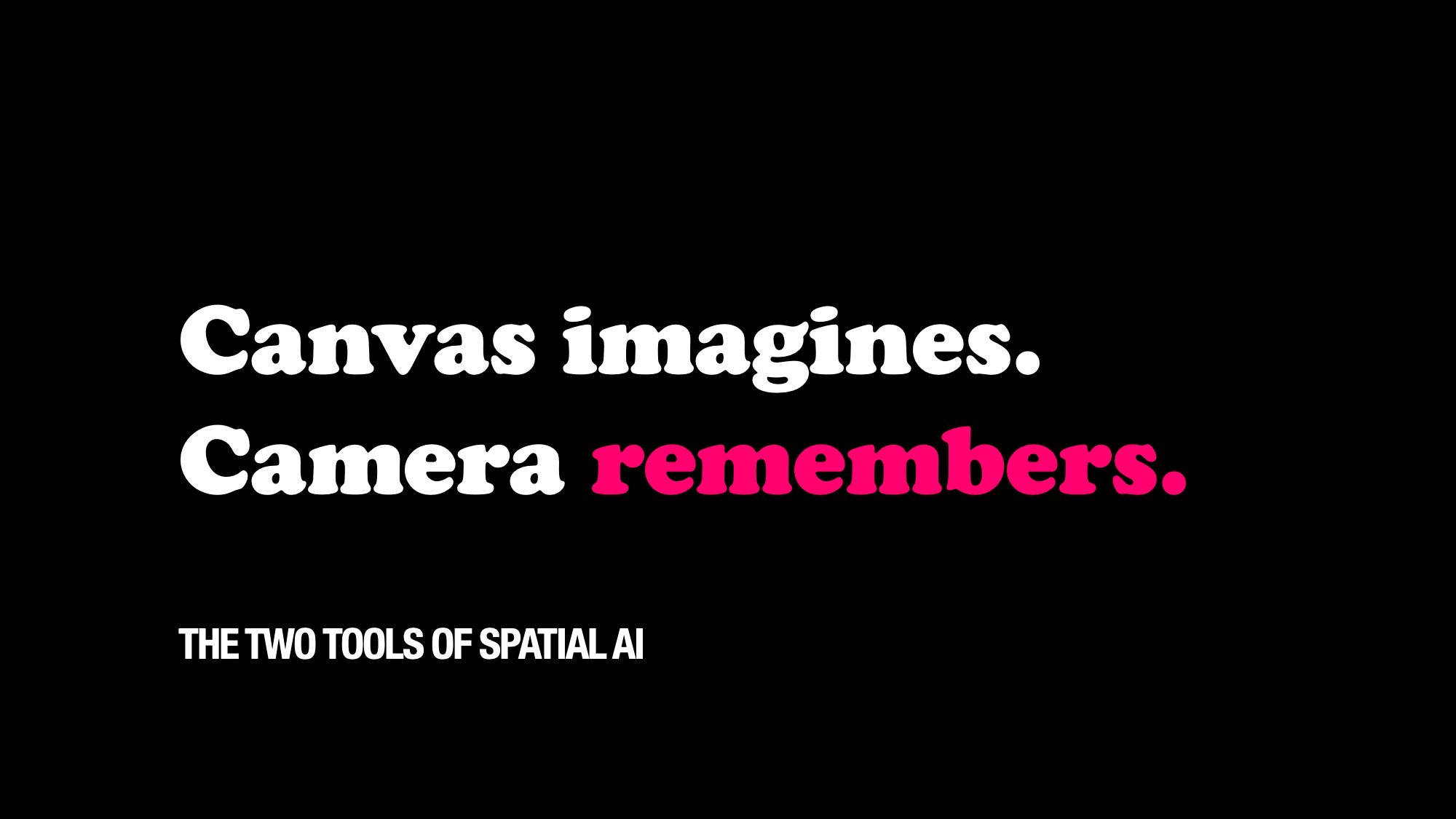 The Two Classes of Spatial AI: Canvas and Camera